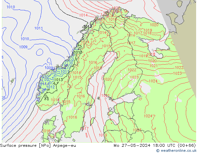 Luchtdruk (Grond) Arpege-eu ma 27.05.2024 18 UTC