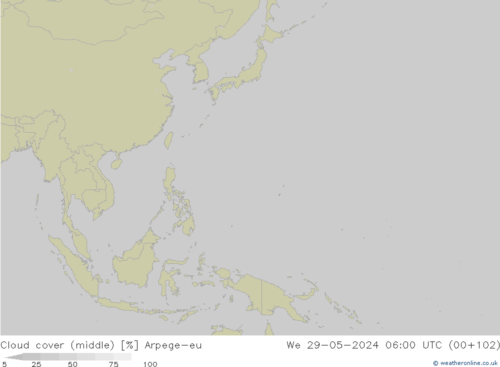 zachmurzenie (środk.) Arpege-eu śro. 29.05.2024 06 UTC
