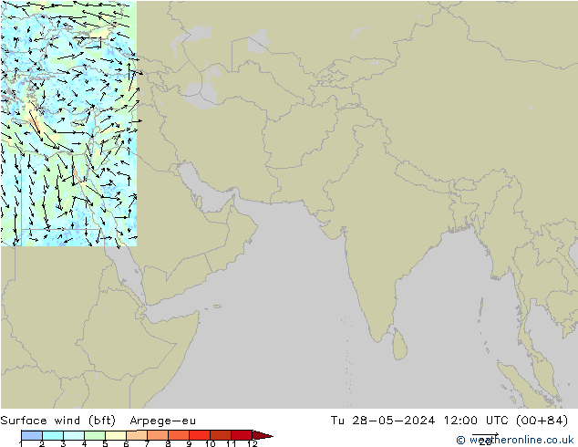  10 m (bft) Arpege-eu  28.05.2024 12 UTC