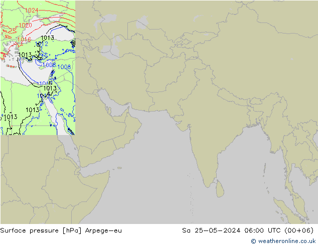 Surface pressure Arpege-eu Sa 25.05.2024 06 UTC