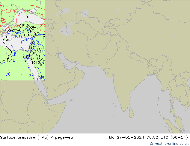 Surface pressure Arpege-eu Mo 27.05.2024 06 UTC