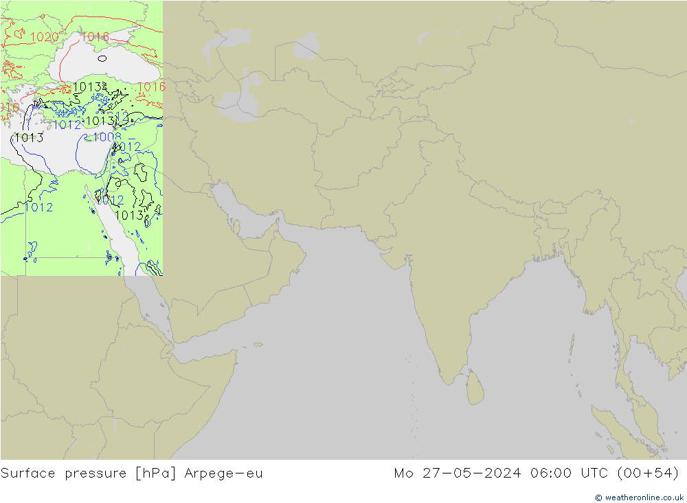 pressão do solo Arpege-eu Seg 27.05.2024 06 UTC