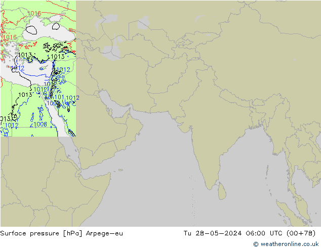 Surface pressure Arpege-eu Tu 28.05.2024 06 UTC