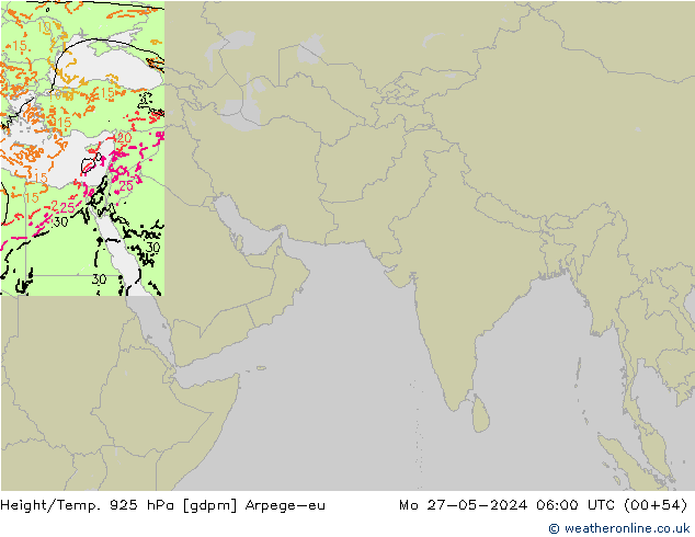 Height/Temp. 925 hPa Arpege-eu Seg 27.05.2024 06 UTC