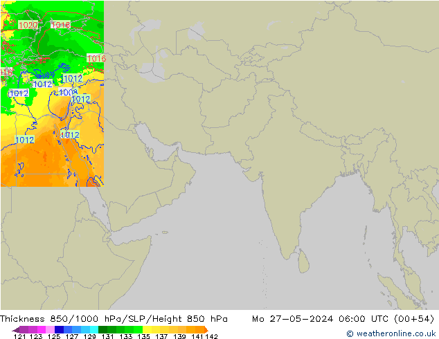 Thck 850-1000 hPa Arpege-eu Mo 27.05.2024 06 UTC