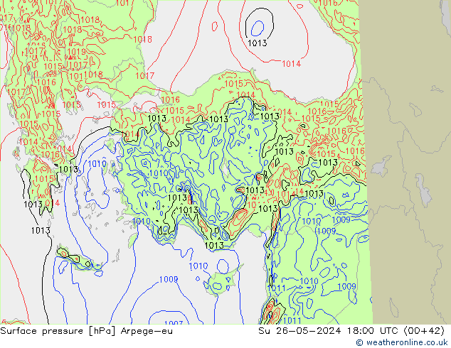 pression de l'air Arpege-eu dim 26.05.2024 18 UTC