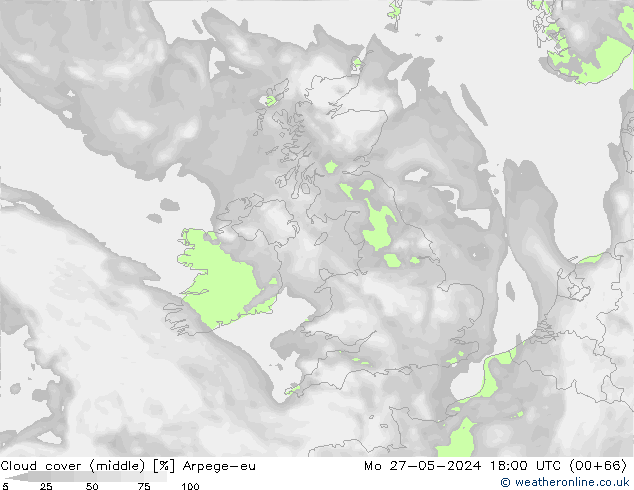 oblačnosti uprostřed Arpege-eu Po 27.05.2024 18 UTC