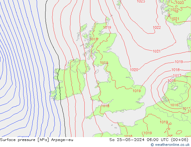 Luchtdruk (Grond) Arpege-eu za 25.05.2024 06 UTC