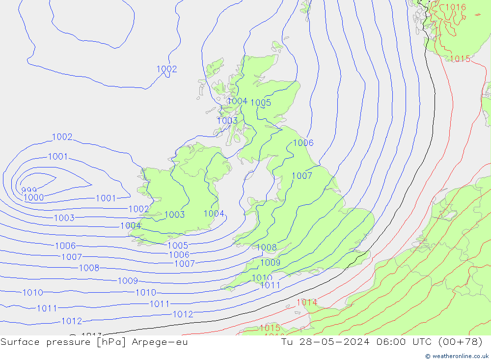 pression de l'air Arpege-eu mar 28.05.2024 06 UTC