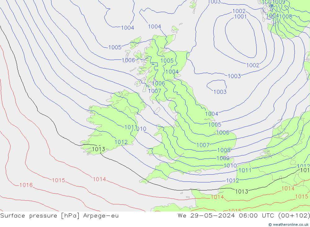 ciśnienie Arpege-eu śro. 29.05.2024 06 UTC