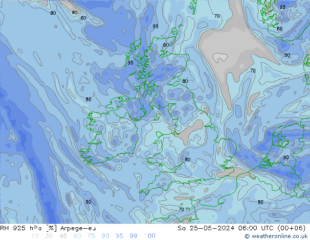 RV 925 hPa Arpege-eu za 25.05.2024 06 UTC