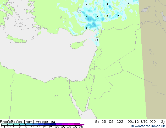 Precipitation Arpege-eu Sa 25.05.2024 12 UTC