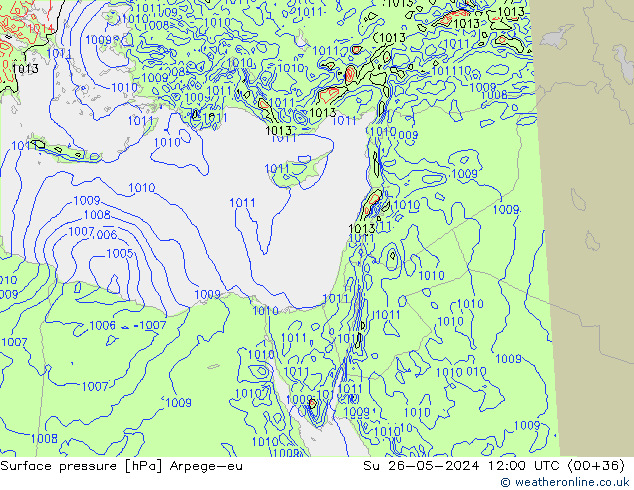 Surface pressure Arpege-eu Su 26.05.2024 12 UTC