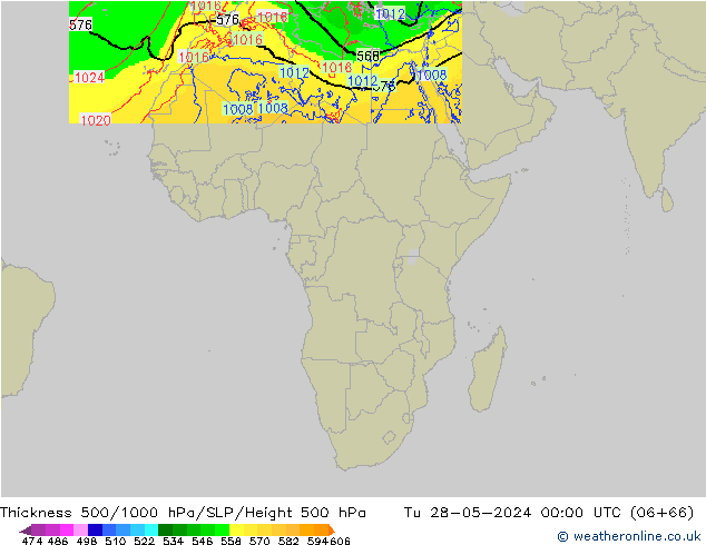 500-1000 hPa Kalınlığı Arpege-eu Sa 28.05.2024 00 UTC