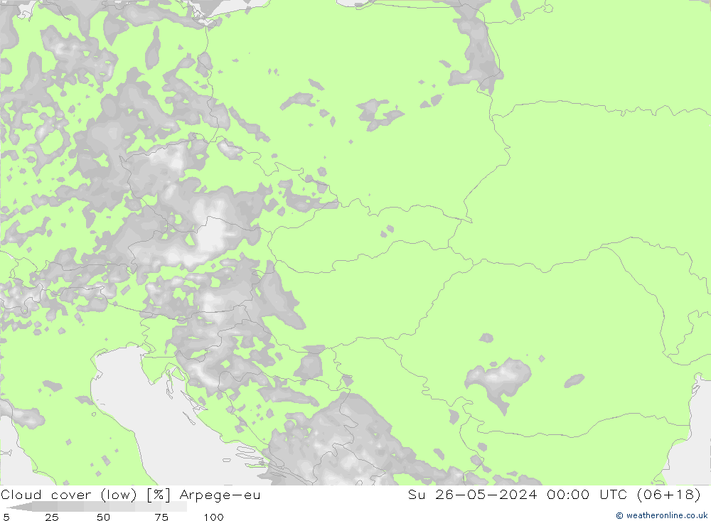 nízká oblaka Arpege-eu Ne 26.05.2024 00 UTC