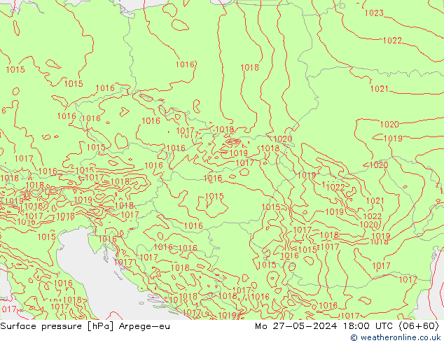 pressão do solo Arpege-eu Seg 27.05.2024 18 UTC