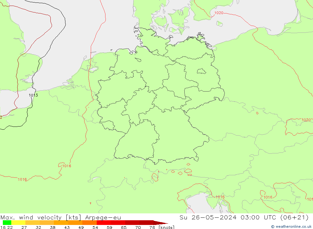 Windböen Arpege-eu So 26.05.2024 03 UTC