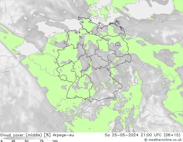 nuvens (médio) Arpege-eu Sáb 25.05.2024 21 UTC