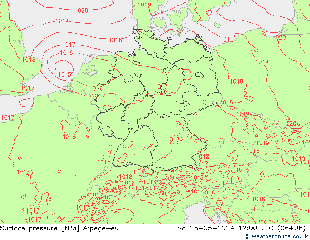 Surface pressure Arpege-eu Sa 25.05.2024 12 UTC