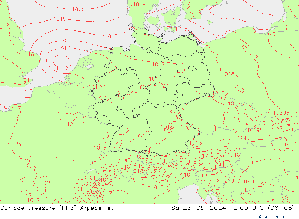 pressão do solo Arpege-eu Sáb 25.05.2024 12 UTC