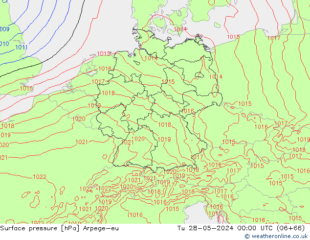 Bodendruck Arpege-eu Di 28.05.2024 00 UTC