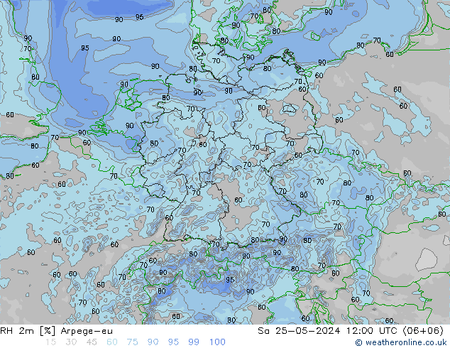 RH 2m Arpege-eu so. 25.05.2024 12 UTC