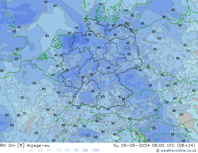 RH 2m Arpege-eu So 26.05.2024 06 UTC