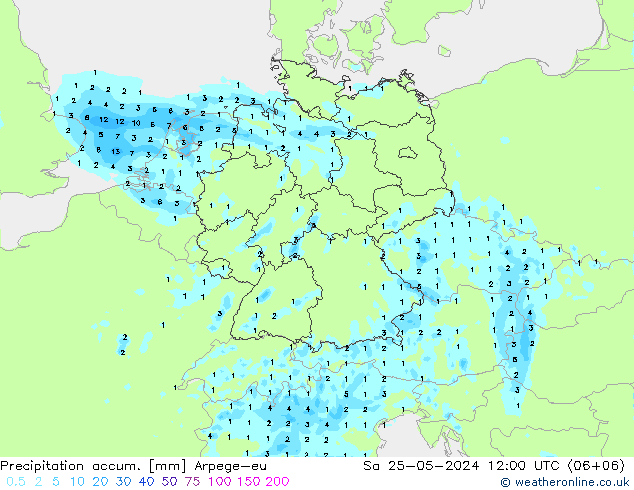 Toplam Yağış Arpege-eu Cts 25.05.2024 12 UTC