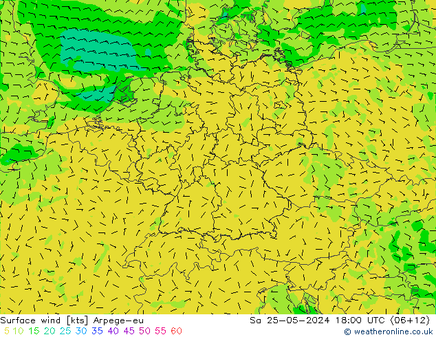 Surface wind Arpege-eu So 25.05.2024 18 UTC