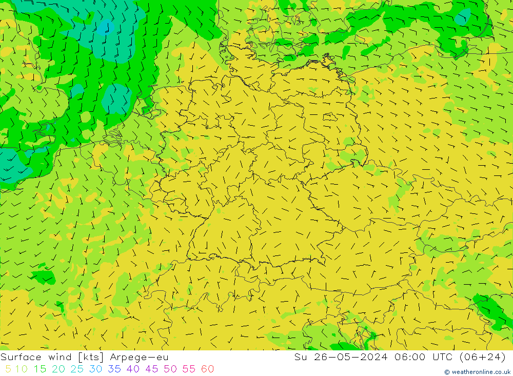 风 10 米 Arpege-eu 星期日 26.05.2024 06 UTC
