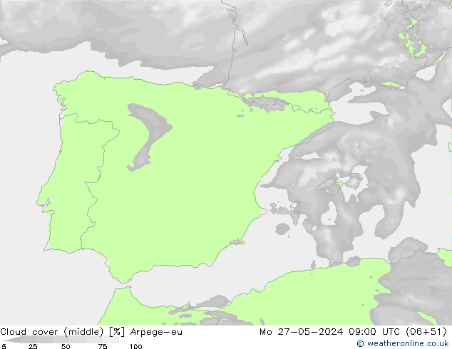 Bewolking (Middelb.) Arpege-eu ma 27.05.2024 09 UTC