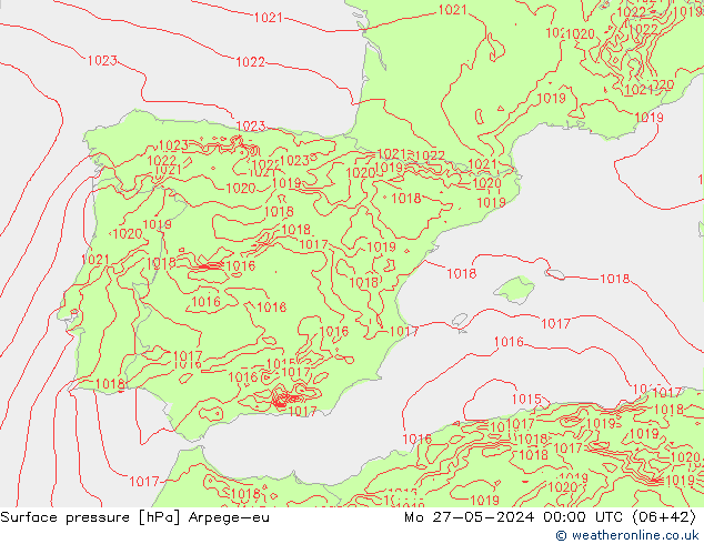 Yer basıncı Arpege-eu Pzt 27.05.2024 00 UTC