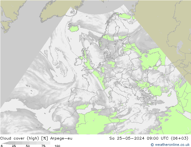 облака (средний) Arpege-eu сб 25.05.2024 09 UTC