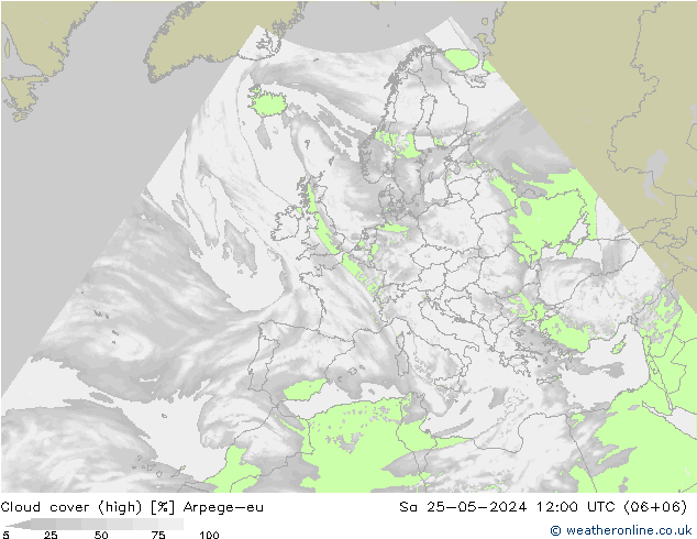 Wolken (hohe) Arpege-eu Sa 25.05.2024 12 UTC