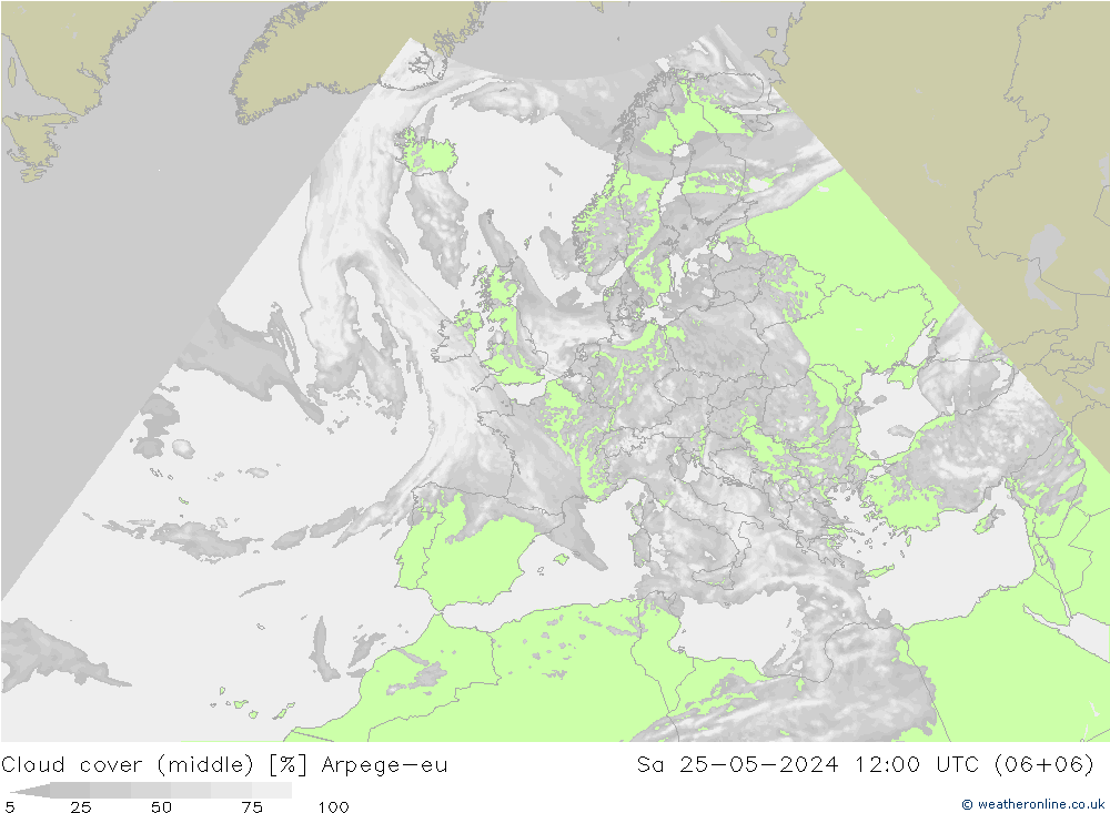 Wolken (mittel) Arpege-eu Sa 25.05.2024 12 UTC