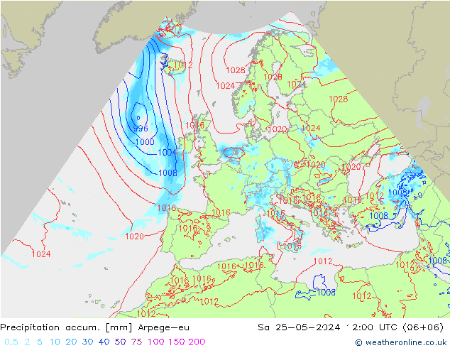 Nied. akkumuliert Arpege-eu Sa 25.05.2024 12 UTC