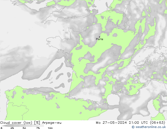 Nubi basse Arpege-eu lun 27.05.2024 21 UTC