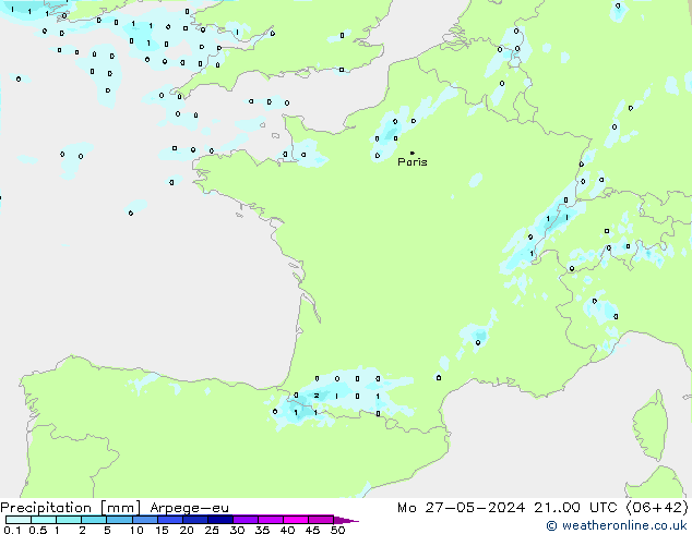 Precipitación Arpege-eu lun 27.05.2024 00 UTC