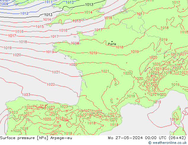 ciśnienie Arpege-eu pon. 27.05.2024 00 UTC