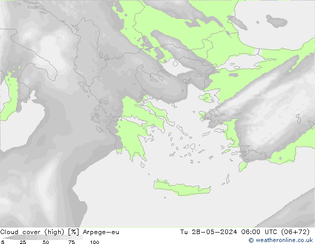 Bulutlar (yüksek) Arpege-eu Sa 28.05.2024 06 UTC