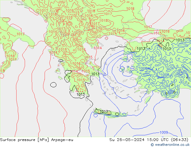 приземное давление Arpege-eu Вс 26.05.2024 15 UTC