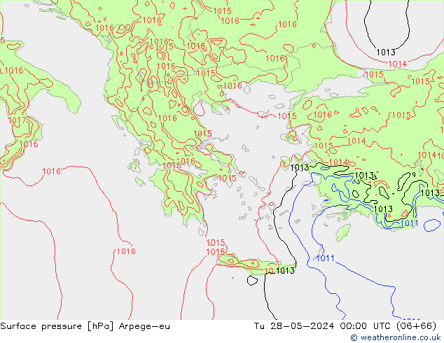 Pressione al suolo Arpege-eu mar 28.05.2024 00 UTC