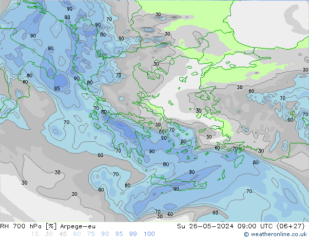 RV 700 hPa Arpege-eu zo 26.05.2024 09 UTC