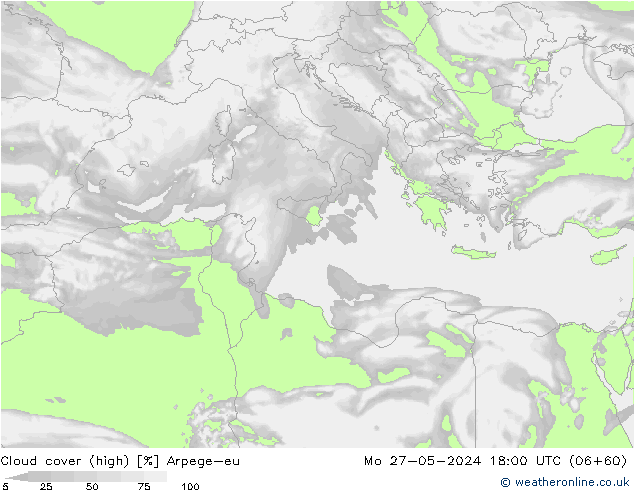Bewolking (Hoog) Arpege-eu ma 27.05.2024 18 UTC