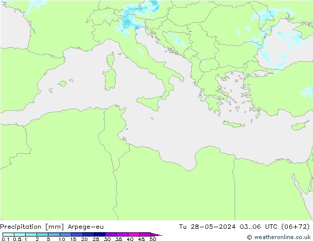 Precipitación Arpege-eu mar 28.05.2024 06 UTC