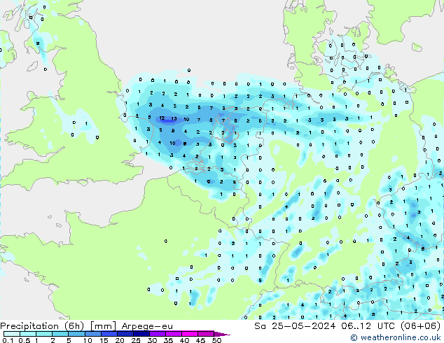 Nied. akkumuliert (6Std) Arpege-eu Sa 25.05.2024 12 UTC