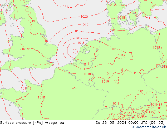 pressão do solo Arpege-eu Sáb 25.05.2024 09 UTC