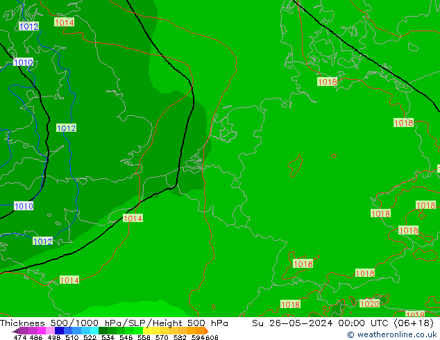 Thck 500-1000hPa Arpege-eu Ne 26.05.2024 00 UTC