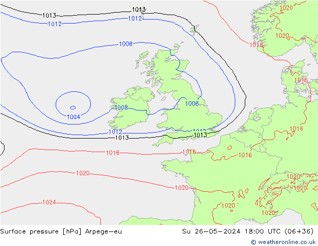 Bodendruck Arpege-eu So 26.05.2024 18 UTC