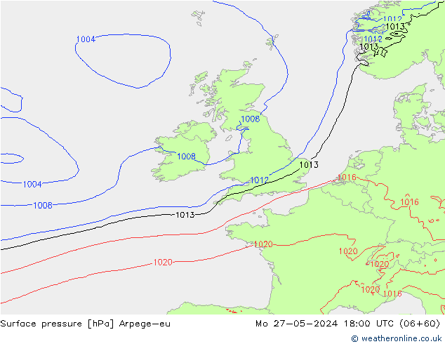 Yer basıncı Arpege-eu Pzt 27.05.2024 18 UTC